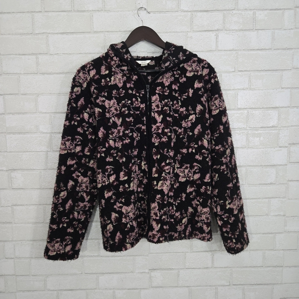 Christopher & Banks cute vintage floral zip up jacket